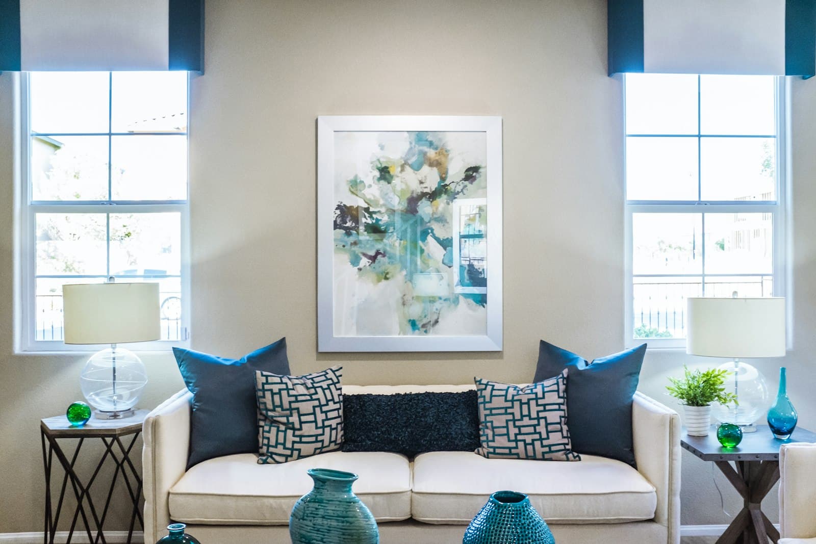 Bright living room with carpet — pristine soft-floor finish