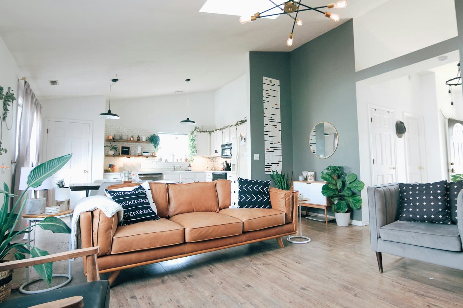 Soft daylight through clean curtains in a bright living room